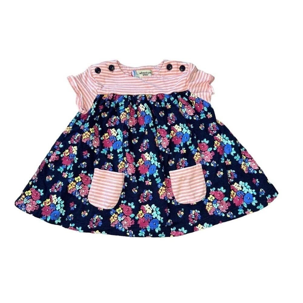 Adventure Wear by Copper Key Girls 2T Multicolor Floral Short Sleeve Dress